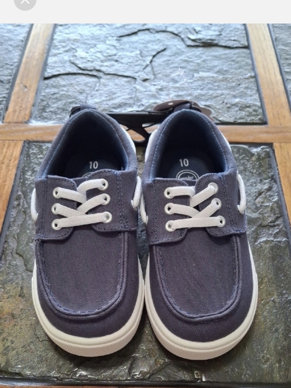 Kids Canvas Navy Blue Boat Shoes